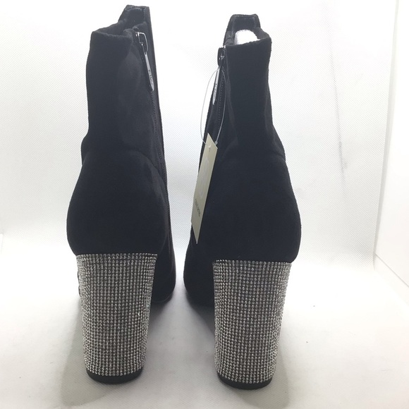 Daisy Fuentes Womens Carita Black Rhinestone High Heel Ankle Boots Size 8 - Picture 9 of 14